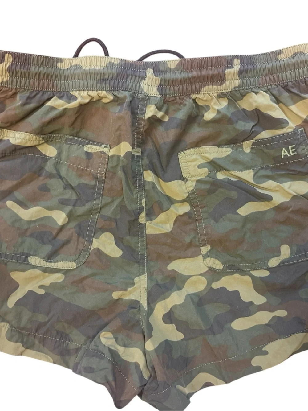 American Eagle Women’s Camo Nylon Shorts – Size M, Like New, Minor Flaw